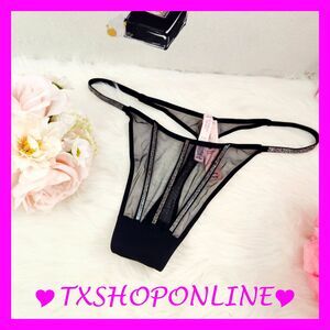 💗👙Victoria's Secret VERY SEXY Sheer Mesh Shine Strap Bling Thong Panty 💗👙